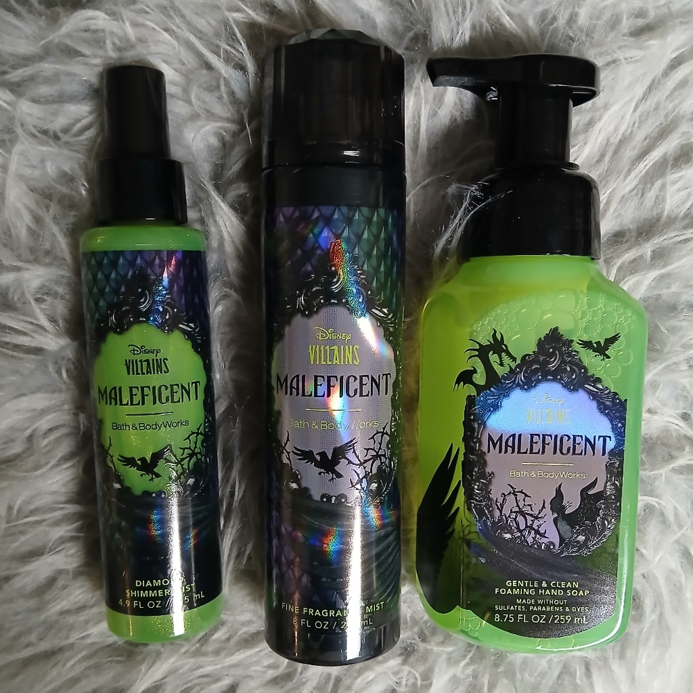 Bath & Body Works Maleficent Bath Trio - Green & Black